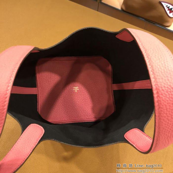 HERMES愛馬仕 Hermes petitH 限量版 唇膏粉togo black Toile 黑色 帆布 金釦 時尚手提包  Ama1038
